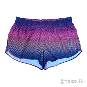Gap Fit Women's Athletic Shorts Ombre Mesh Print Blue‎ Pink Size L